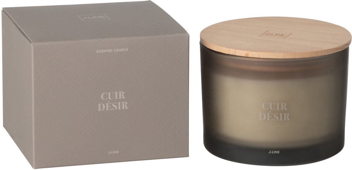 J-Line geurkaars Accords Essentiels - Cuir Désir - glas - bruin - 28U