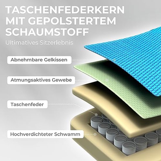 Ergonomische Gamingstoel met Massagesysteem en Voetensteun - Tot 150 kg Belastbaar van Merkloos — afbeelding 5