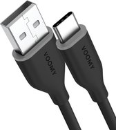 Voomy USB C Kabel - 1 Meter - USB-A naar USB-C Oplaadkabel - Universele Snellaadkabel - Geschikt voor Telefoon en Tablet - Zwart