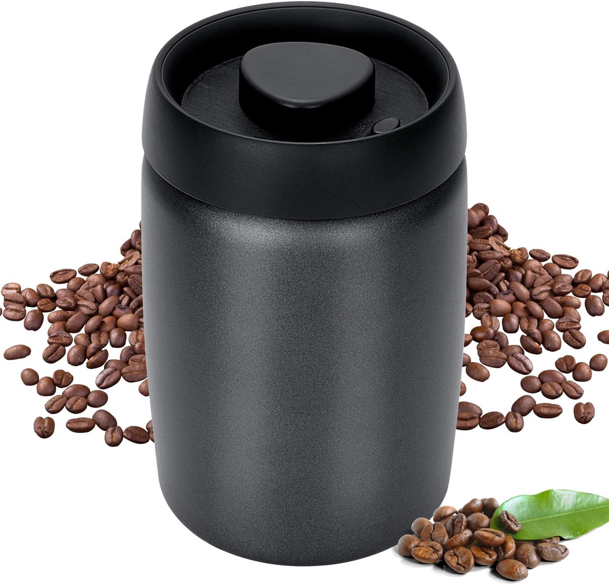 Azomor® Luchtdichte roestvrijstalen koffiecontainer met vacuümpompdeksel voor versheid