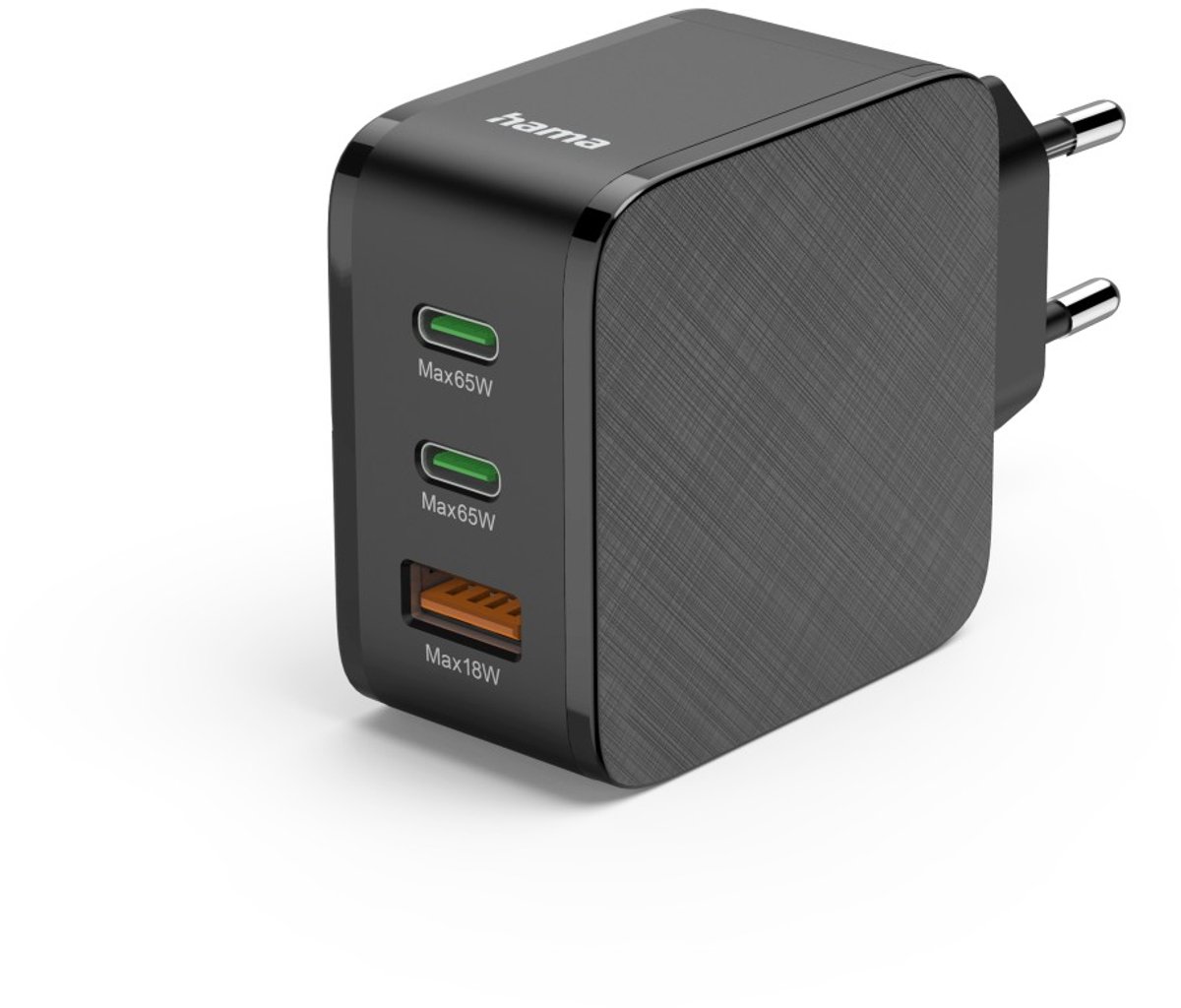 Hama 65W Snellader - 2x USB-C PD, 1x USB-A QC -