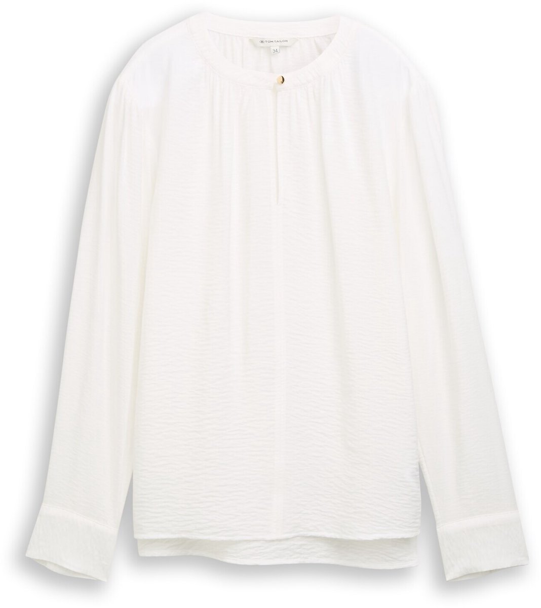 Tom Tailor - Crinkle blouse met ruches - Maat 36 - Whisper White