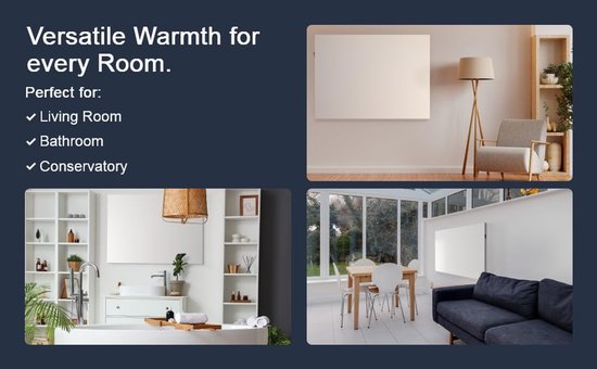 Byecold verplaatsbare infrarood verwarming 580 watt Wifi thermostaat 60 x 90