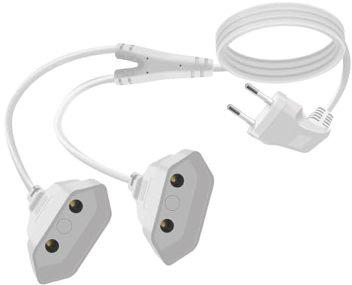 Euro Plug 2-in-1 Verlengkabel 2,5A 250V Voor Huishoudelijke Apparaten