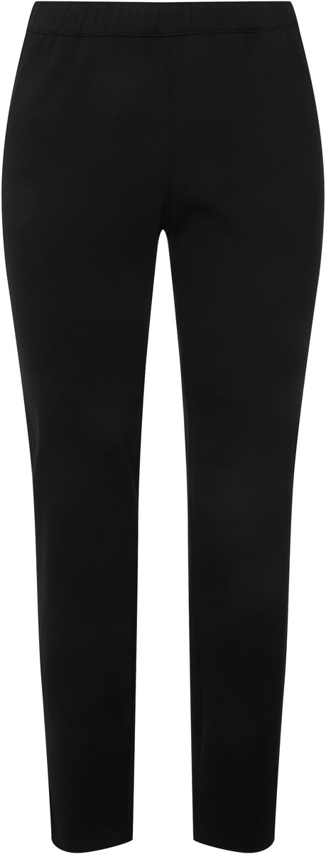 Ulla Popken - Dames - Punto-broek Sienna smalle pijp elastische tailleband - Zwart - Maat 60