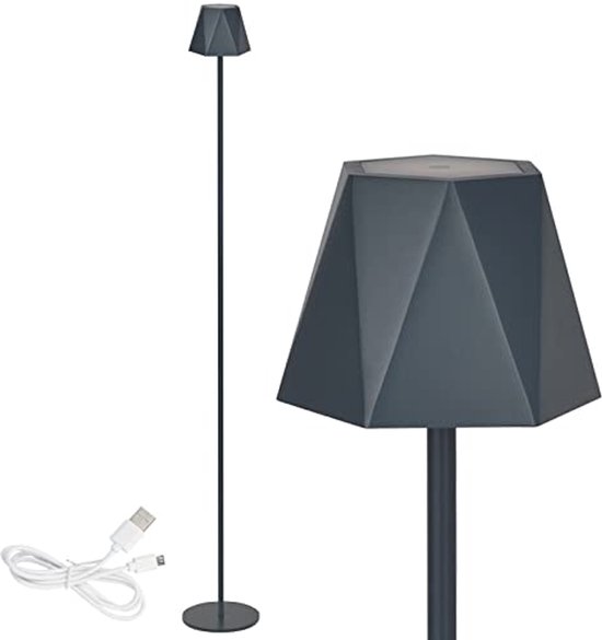 EGLO LED tafellamp buiten Mannera, nachtlampje touch dimbaar, verplaatsbare terraslamp met USB-port, outdoor tafel lamp van zandkleurig metaal en wit kunststof, buitenverlichting warm wit, IP54
