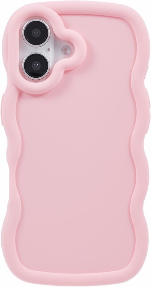 Hoesje geschikt voor Apple iPhone 17 - Phonesta Wavy Silicone Back Cover - Roze