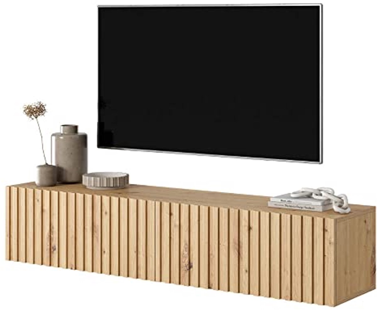 Hangende Tv-kast in Artisan Eiken 138,6 cm - Stijlvol en Functioneel