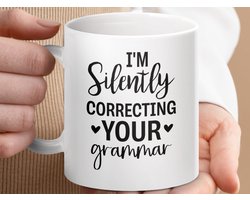 Mok Grammatica Correctie Mok, grappige taal Nerd, cadeau voor leraar, mok met spreuken, Sarcasme Mok, cadeau voor taalkundige, nieuwigheid