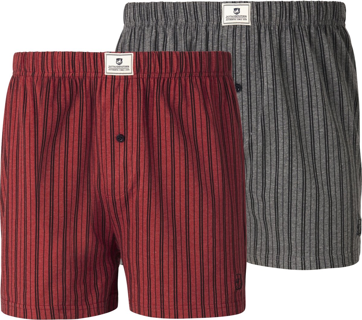 Jan Vanderstorm herren Boxershorts, Set Van 2 - 10 - rood