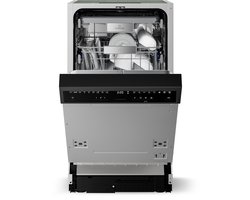 Klarstein Vaatwasser Velaire inbouwvaatwasser 45 cm - half inbouw, 10 couverts, 9 programma's, stil 42 dB, energieklasse B, AquaStop, kinderslot, inbouwvaatwasser - Vaatwasmachine - voor Keuken - Energiezuinig - Dishwasher