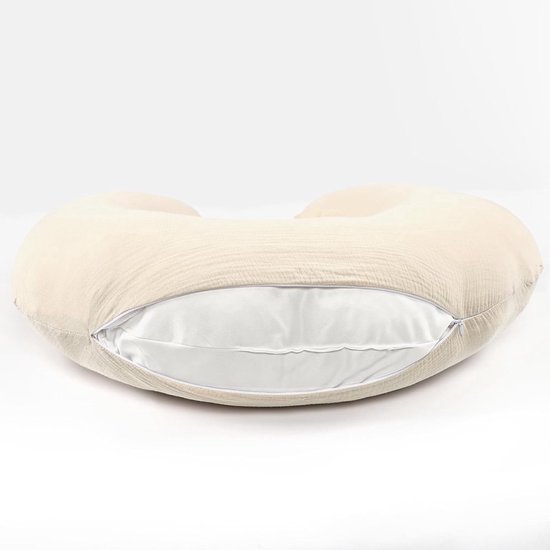 Hydrofiele Voedingskussenhoes - Beige - 67x58 cm - past op de IKEA Len voedingskussen - Kussensloop - Hoes Zonder Kussen — afbeelding 3