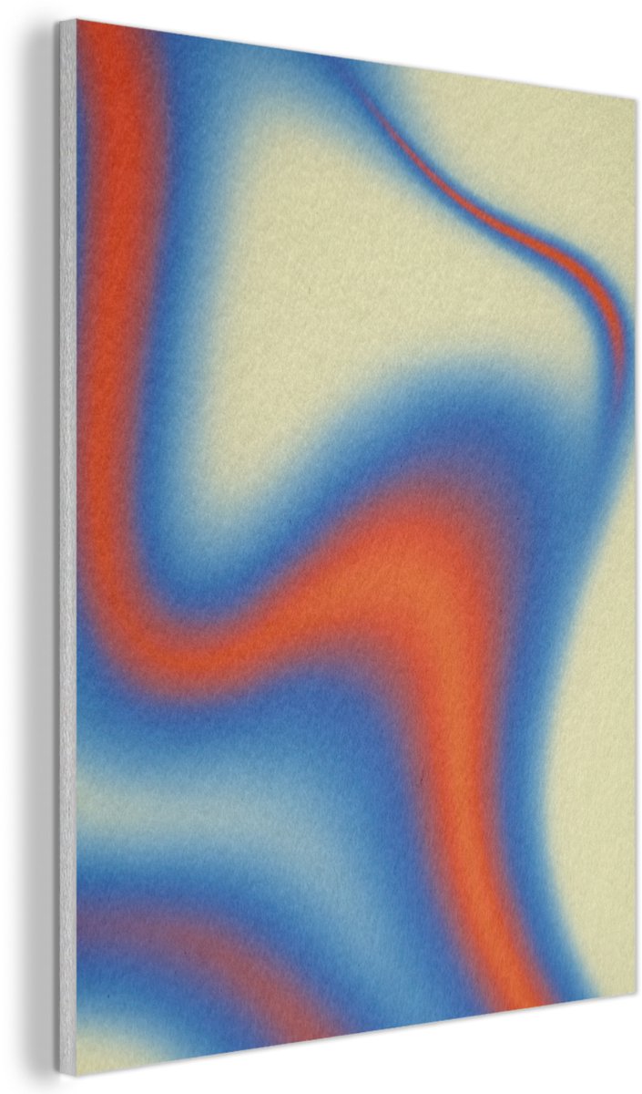 Akoestisch wandpaneel 50x70 cm - Vilt schilderij Golven - Kleurrijk - Abstract - Akoestische panelen - Geluidsdempende wanddecoratie - Geluidsisolatie woonkamer - Muurdecoratie geluidspanelen
