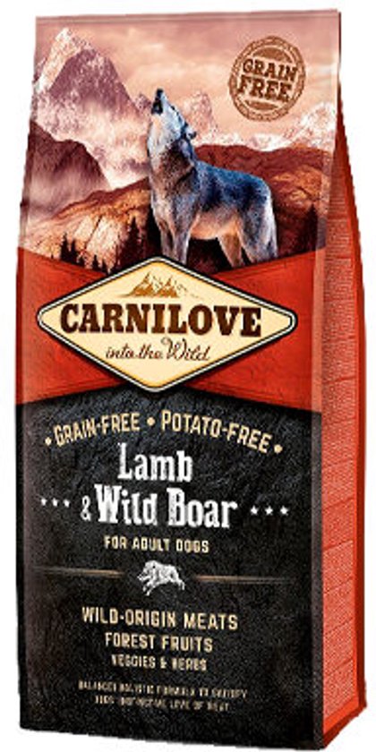 Hondenvoer CARNILOVE - Lam en Wildzwijn - Graanvrij, 1.5kg, Holistische Voeding