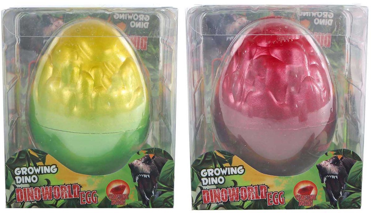 DinoWorld Ei met Groeiende Dinosaurus met edelsteen 8cm