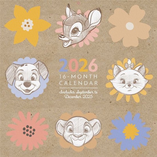 Disney Classics Artist Series Unisex Muurkalender - meerkleurig - Standard