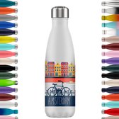 FLASKE Original Drinkfles 500 ml - Geïsoleerde RVS Waterfles - BPA-vrij - 12u Warm & 24u Koud - Geschikt als Thermosfles en Thermoskan - Water Bottle Stainless Steel - Amsterdam Avenue