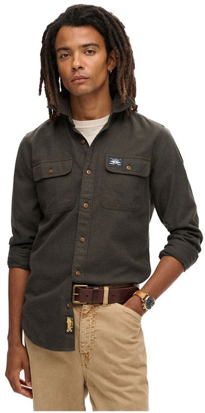 Chemise de travail en flanelle Superdry vert foncé