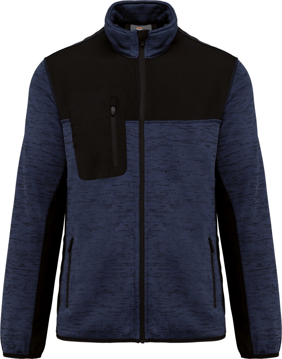 WK. Designed To Work Gerecycled herenjasje in polytricot WK9108 - Navy Melange / Black - L
