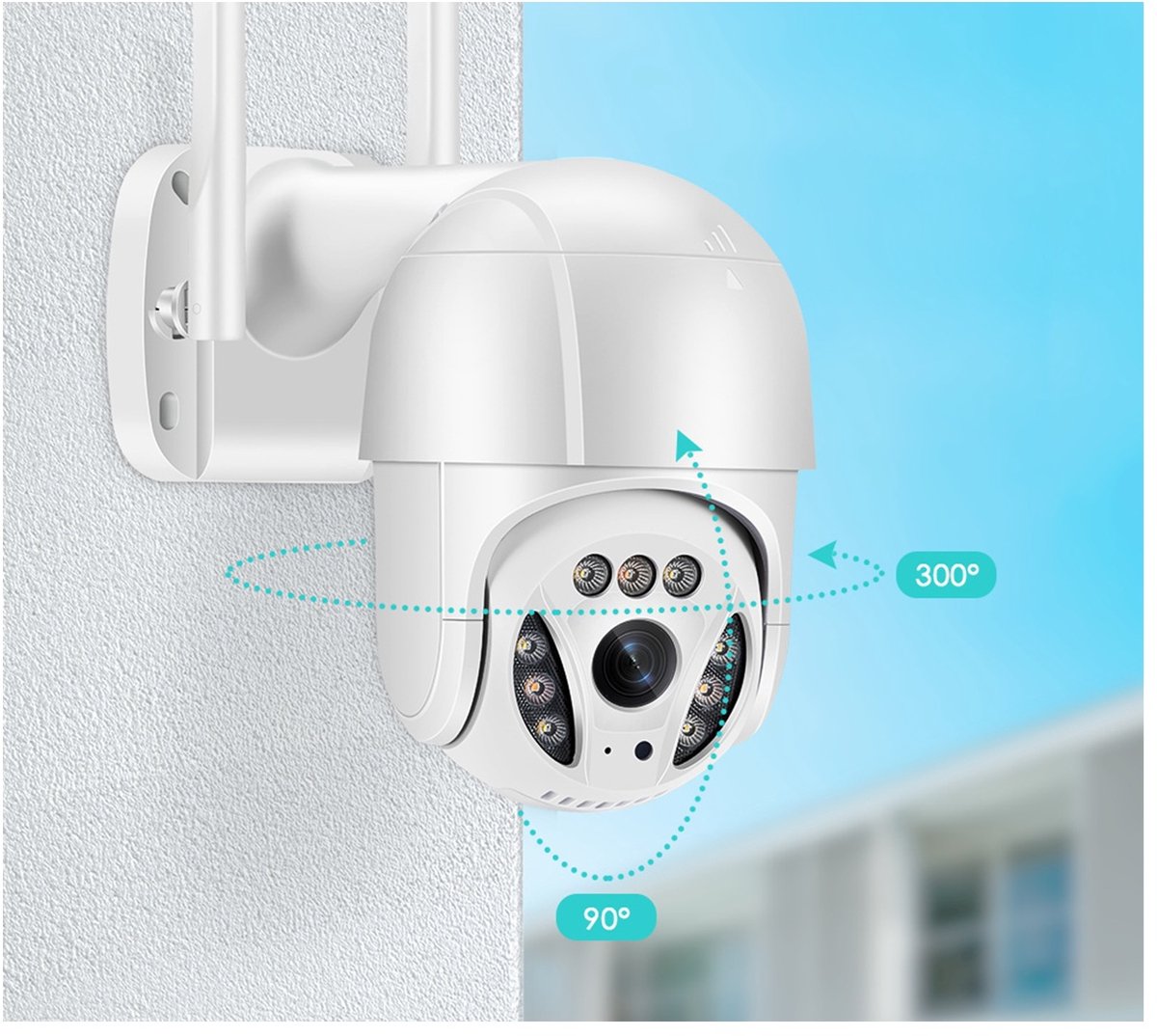 Full HD PTZ beveiligingscamera - WiFi – 355° Draaibaar – Full HD IP Camera met Nachtzicht – Twee-weg Audio – Bewegingsdetectie – IP65 Waterdicht – iOS & Android App – foto 5