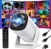 YOTON Y4 Beamer - Mini Projector 720P HD, 200 Inch Groot Scherm Projector met Automatische Keystone Correctie en Bluetooth 5.2, iOS Bekabelde Verbinding voor Home Theater Film Gaming