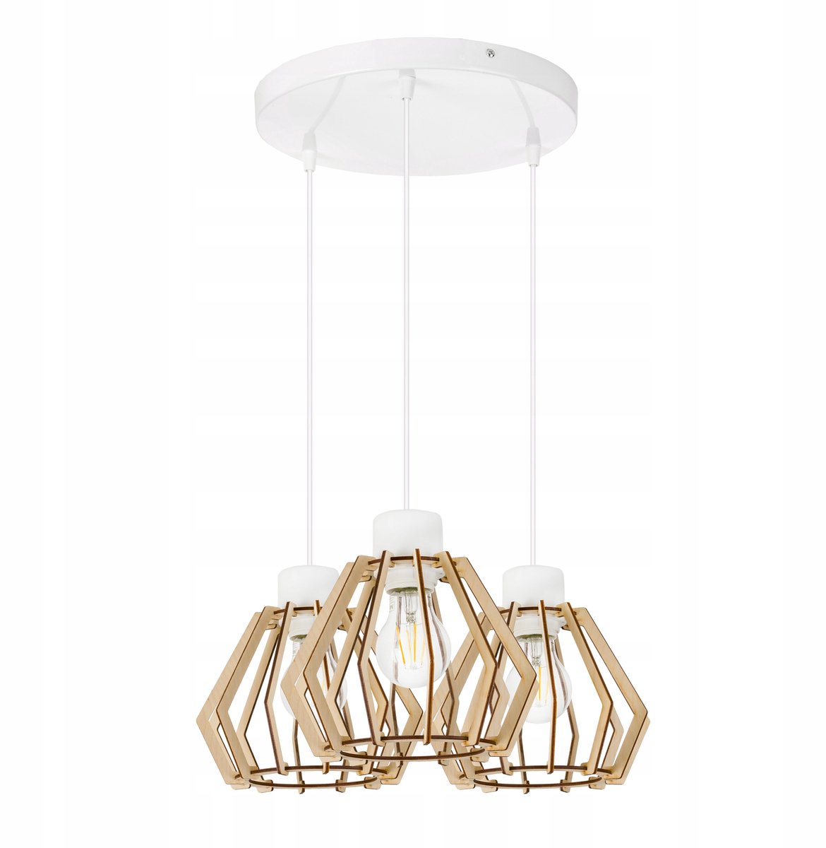 Hanglamp Loft Hout 3xE27 - Verstelbaar tot 100cm