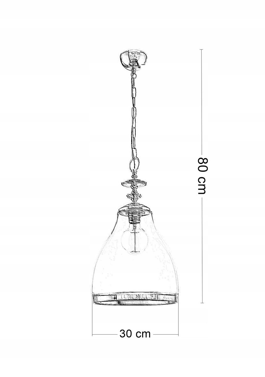 ISLA Moderne Hanglamp - Patina & Helder Glas, 1 lichtpunt
