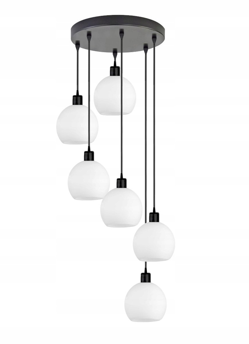 DORA Hanglamp Zwart Metaal E27 6x60W - Stijlvol Woonkamer Licht