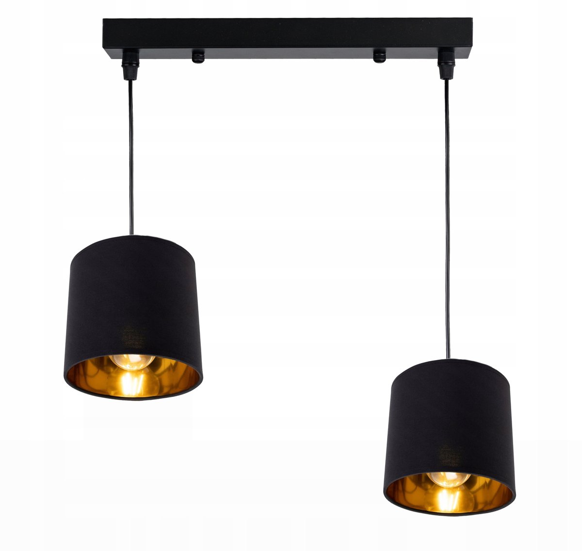 Hanglamp Zwart Goud Cilinder 2xE27