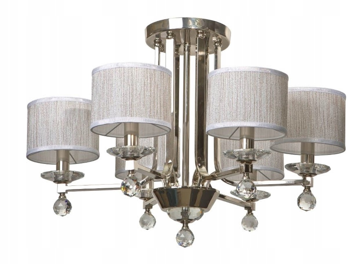 Campna Kristallen Hanglamp 85016/6 - 6xE14 - Chroom/Grijs