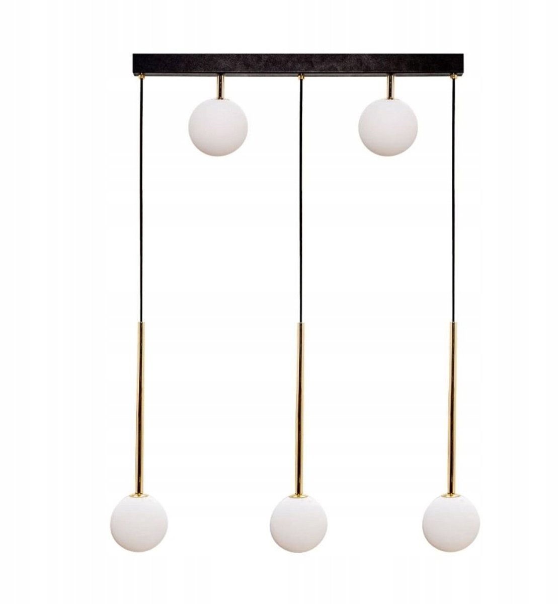 Moderne ALI hanglamp met 5 bolvormige lampen - Zwart, Goud, Wit