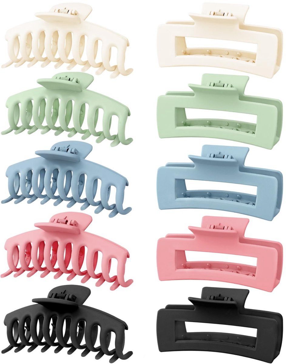 Unyqoos® Set van 10 grote antislip haarclips voor verschillende haartypes en stijlen