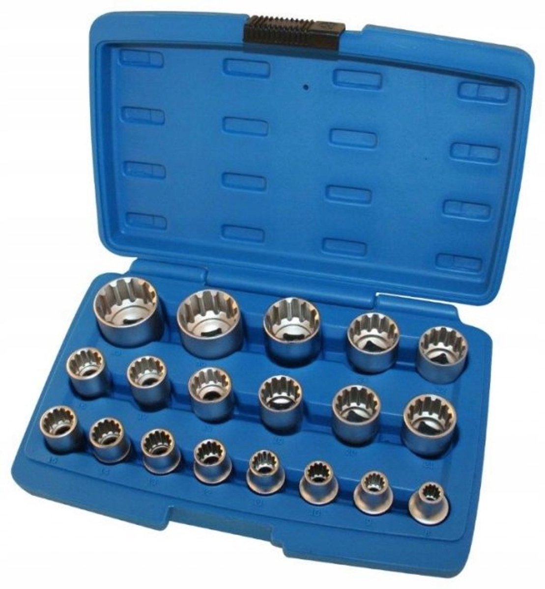 19-delige Vario-Plus 12-hoekige dopsleutelset 1/2"