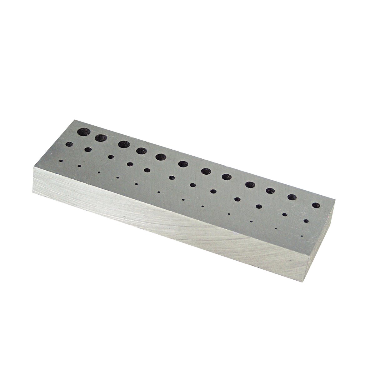 Klinknagelaambeeld - gemaakt van gehard staal - met 36 gaten met een diameter van 0,4-3,6 mm