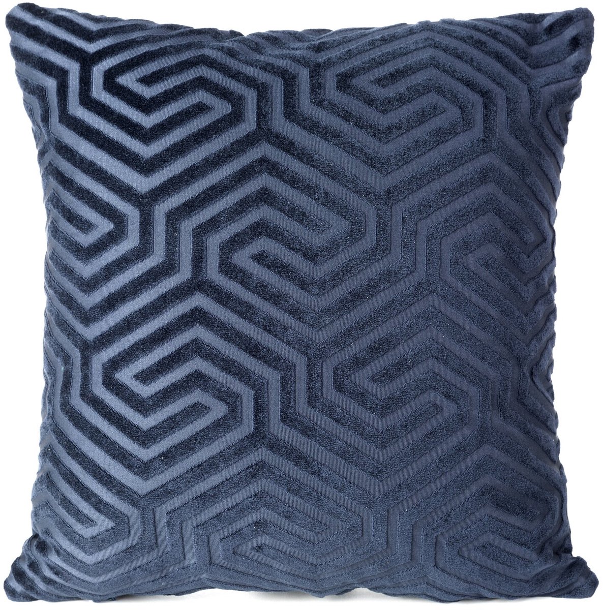 Dekoratieve Kussensloop Inga 40x40cm - Navy Blauw Met Geometrisch Patroon