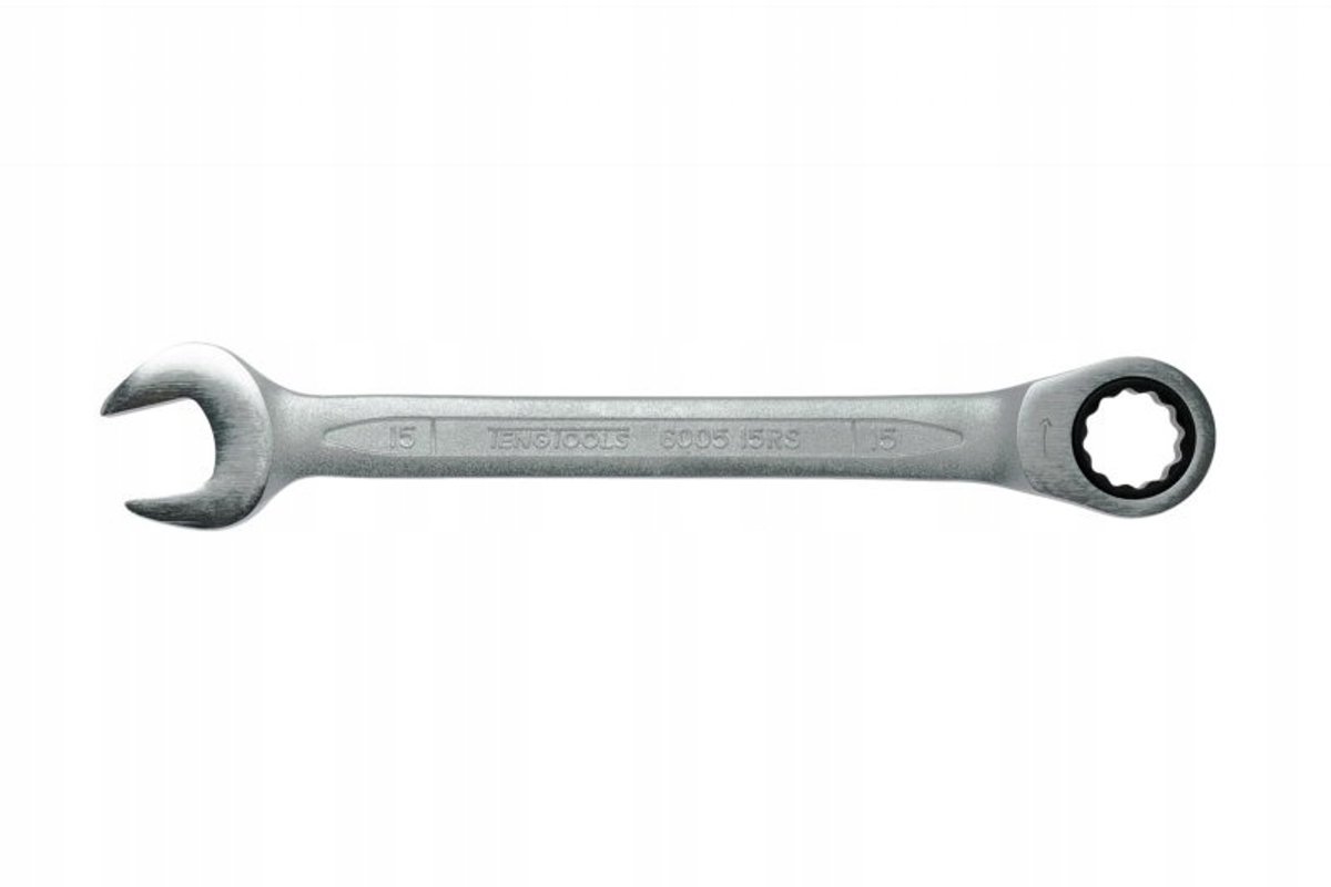 Teng Tools ring- en dopsleutel 15 mm met ratel - solide kwaliteit