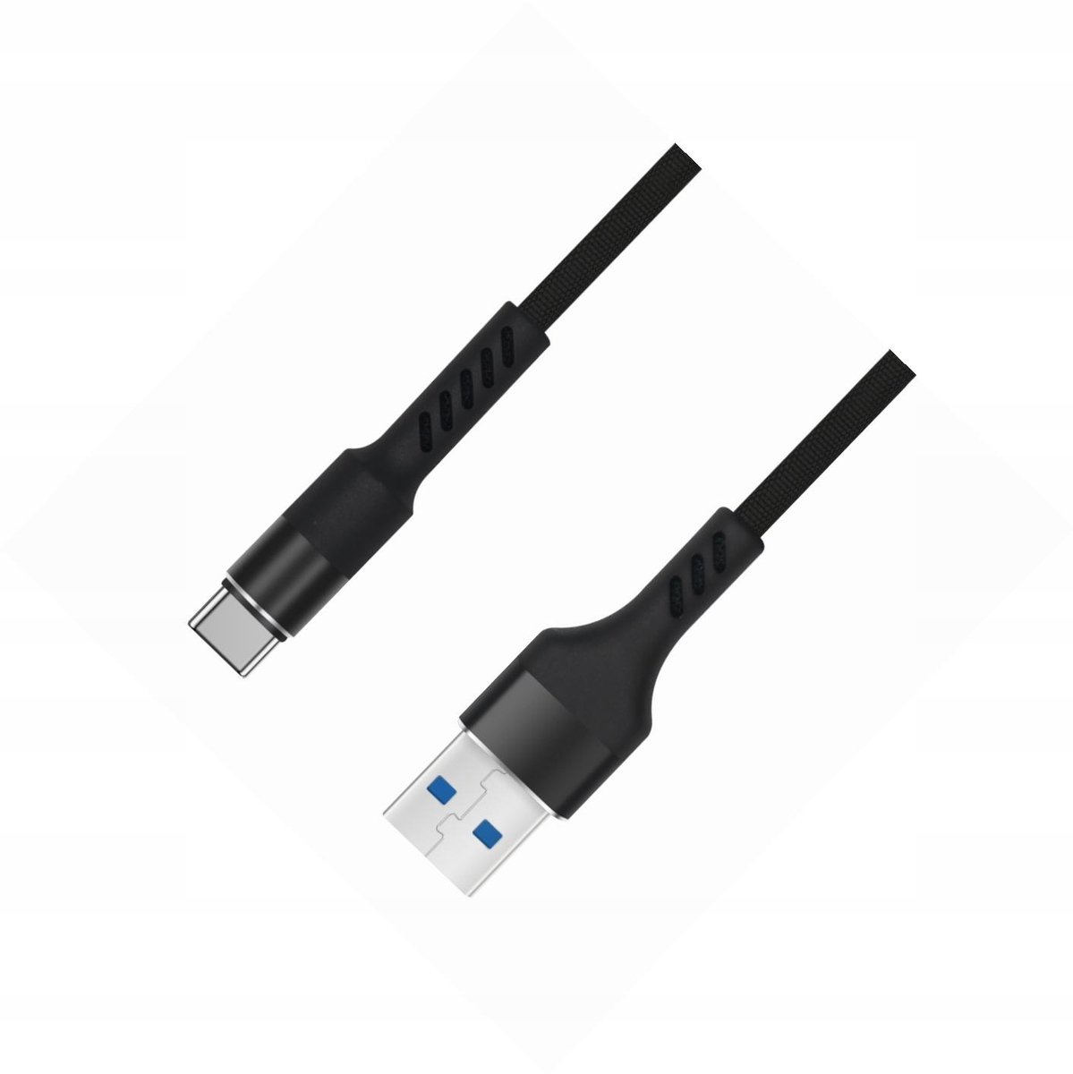 USB-C Kabel 1m Versterkt Nylon voor HTC Desire 21 Pro 5G