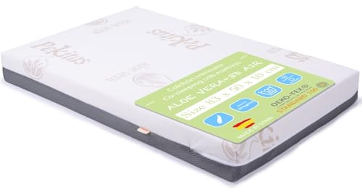 Image of Ademend Co-Sleepingmatras voor Kinderbedden - 50 x 83 cm, 10 cm Dikte, Hybride en Wasbaar