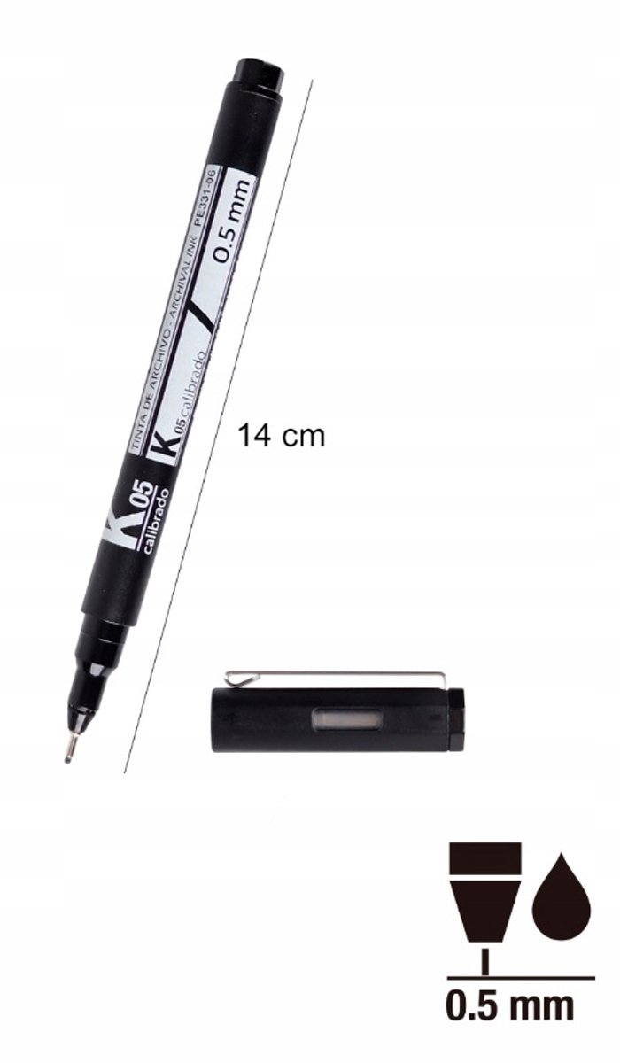 MP Fijne Pen Zwart 0.5mm - Precisie Schrijven en Tekenen