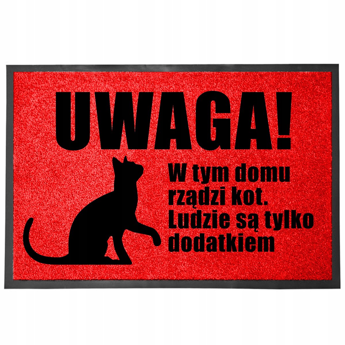 Rode Deurmat 40x60cm - Stijlvol Huisdecor met Kattenprint