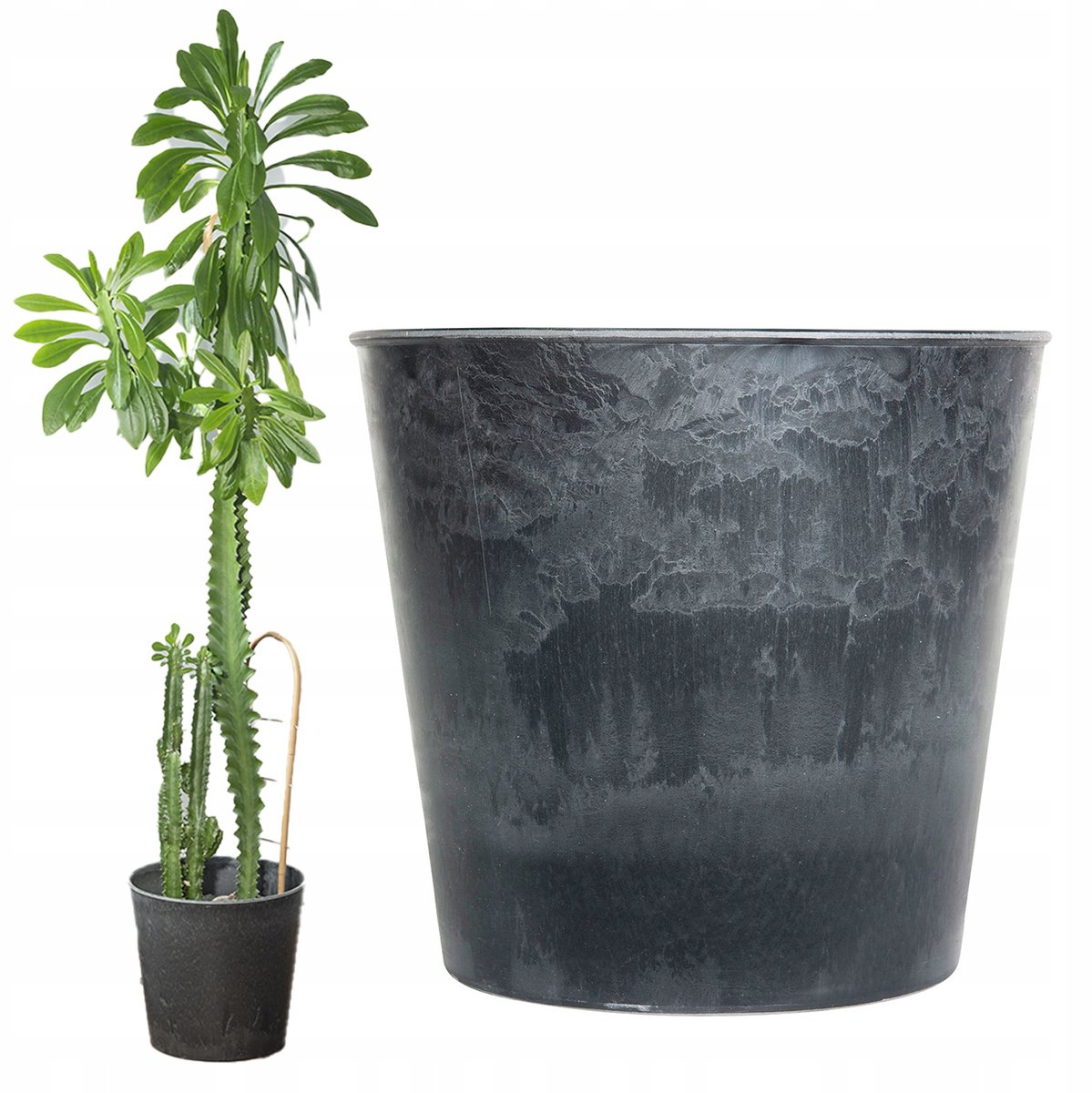 Grote Grijze Pot 27cm - Scandinavisch Design voor Balkon & Woonkamer