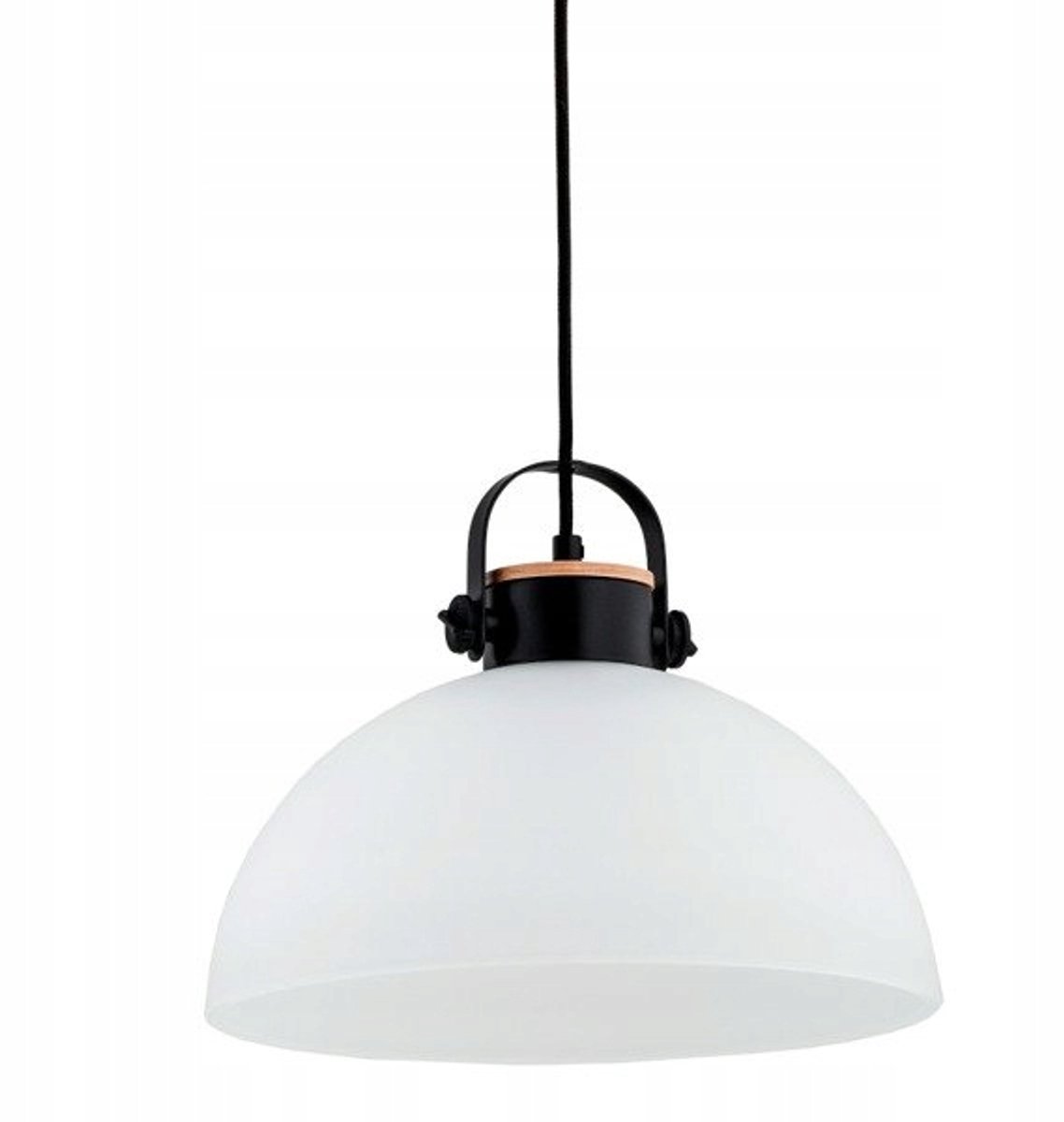 Alfa Bolo Hanglamp 1xE27 - Modern Wit/Zwart 30cm