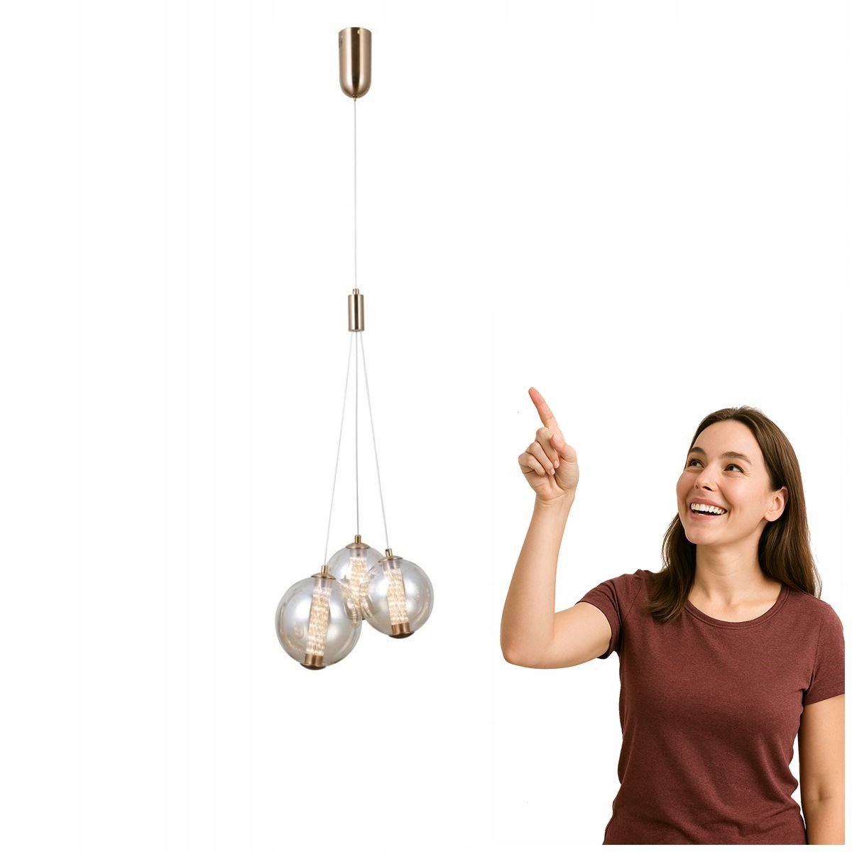 Italux Butero LED Hanglamp Goud Amber - In Hoogte Verstelbaar