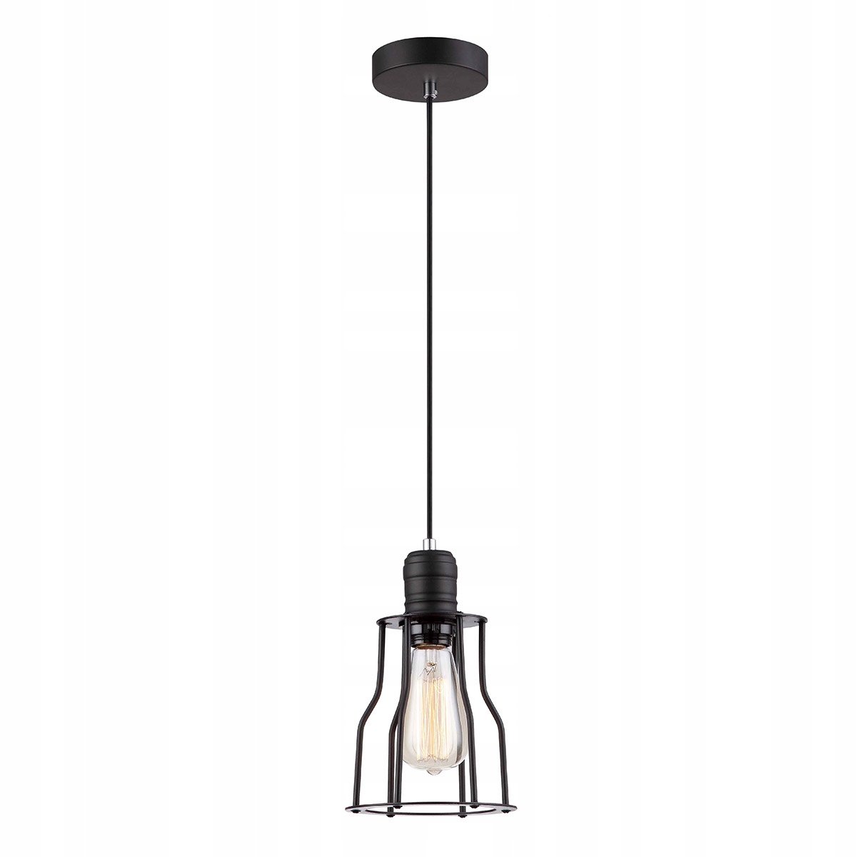 Italux Moshi Hanglamp - Zwart, E27, 1 Lichtpunt