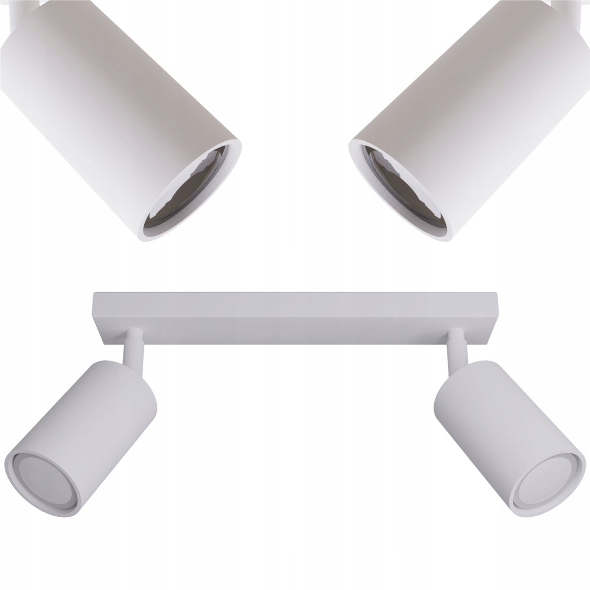 Moderne Witte Plafondlamp met 2x GU10 Fittingen, Verstelbaar