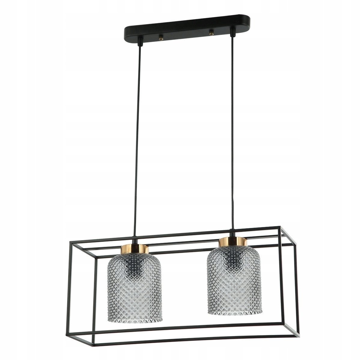 Italux Sinella Hanglamp Zwart/Grijs - 2xE27 - IP20 - 96cm