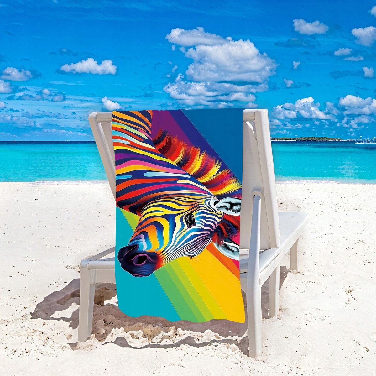 XXL Strandlaken 100x180cm Sneldrogend Microvezel Zebra