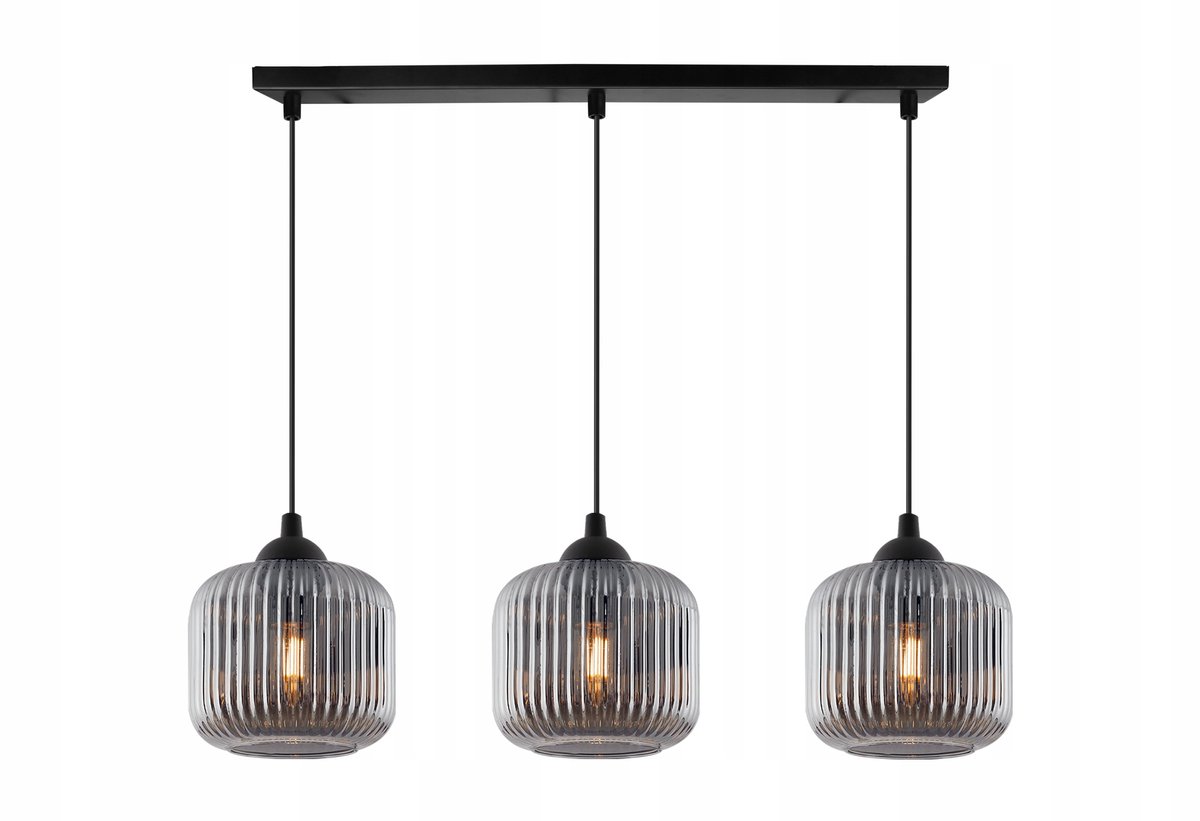 Moderne zwarte hanglamp met grafietkleurige cilinder lampenkap