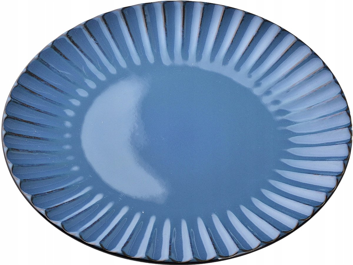 Groot blauw keramiek dinerbord EVIE 26,5 cm