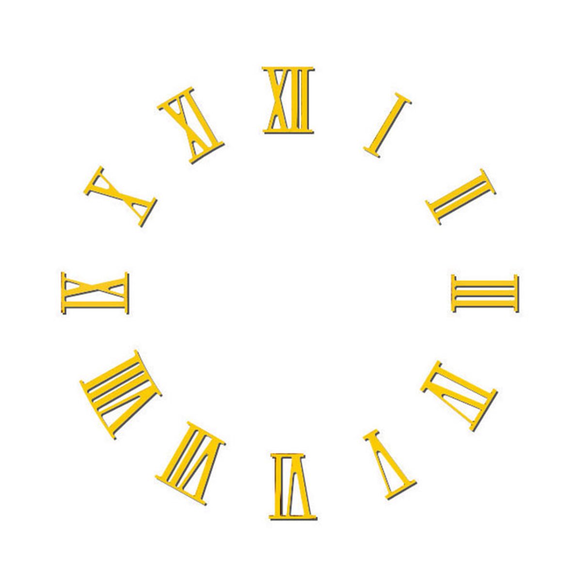 Set Romeinse cijfers geborsteld messing L=25